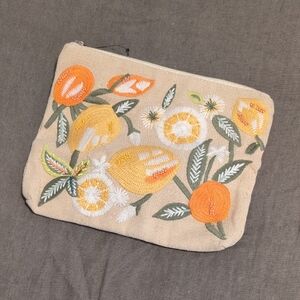 Floral Embroidered Pouch